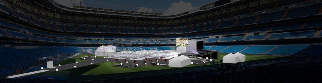 Diseno escenografia evento Fiesta Area VIP Real Madrid