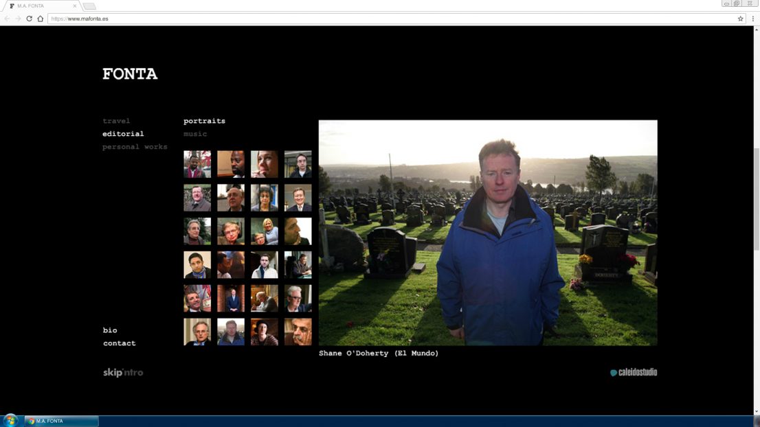 Diseno portfolio web fotografo Fonta