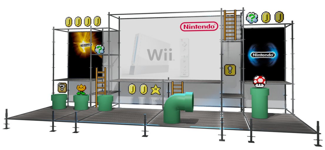 Escenografia evento Nintendo comerciales