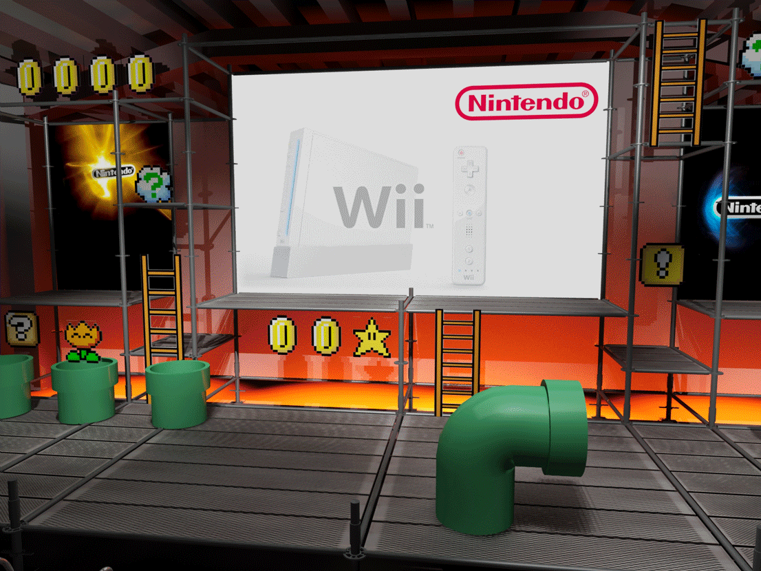 Escenografia evento Nintendo comerciales